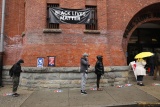 People wait in line to vote at the Brooklyn Armory during early voting on October 28, 2020 in New York City.